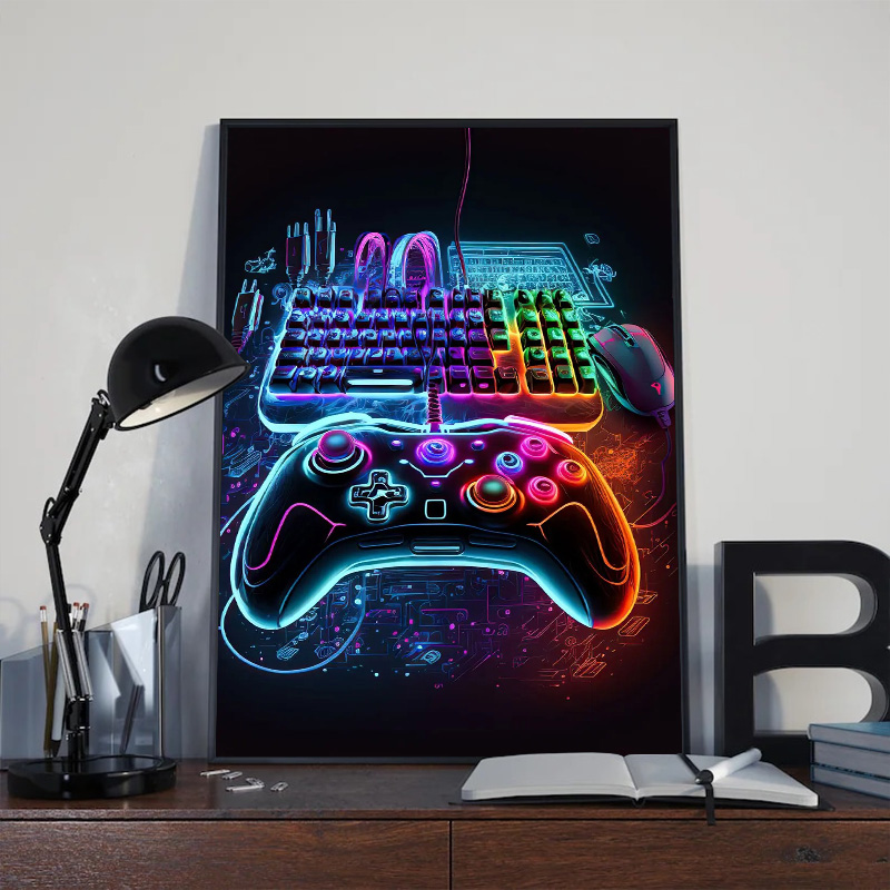 Modern Neon Pop Cool Gaming Wa - Esports Gaming House 评论和价格